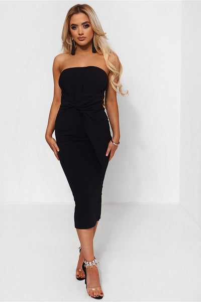 Darcy Black Strapless Bow Dress