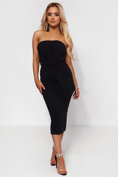 Darcy Black Strapless Bow Dress