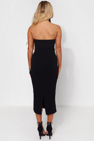 Darcy Black Strapless Bow Dress