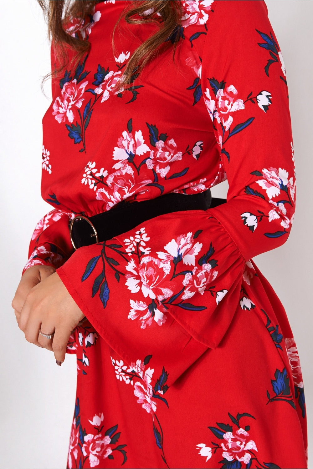 Dayna Red Floral Shift Dress