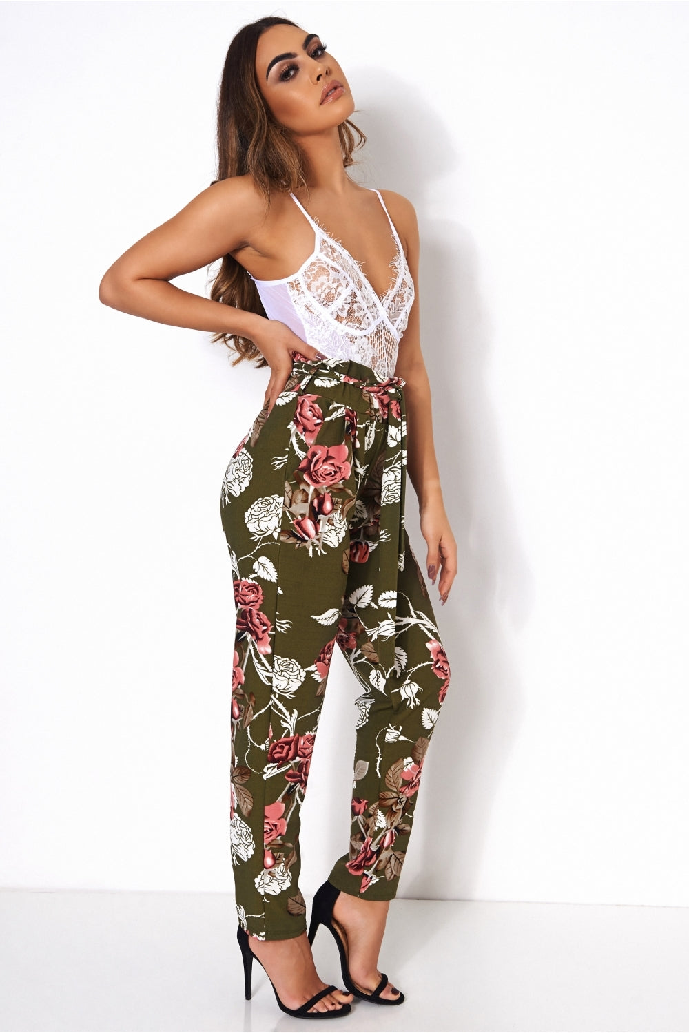 Floral Tie Waist Trousers