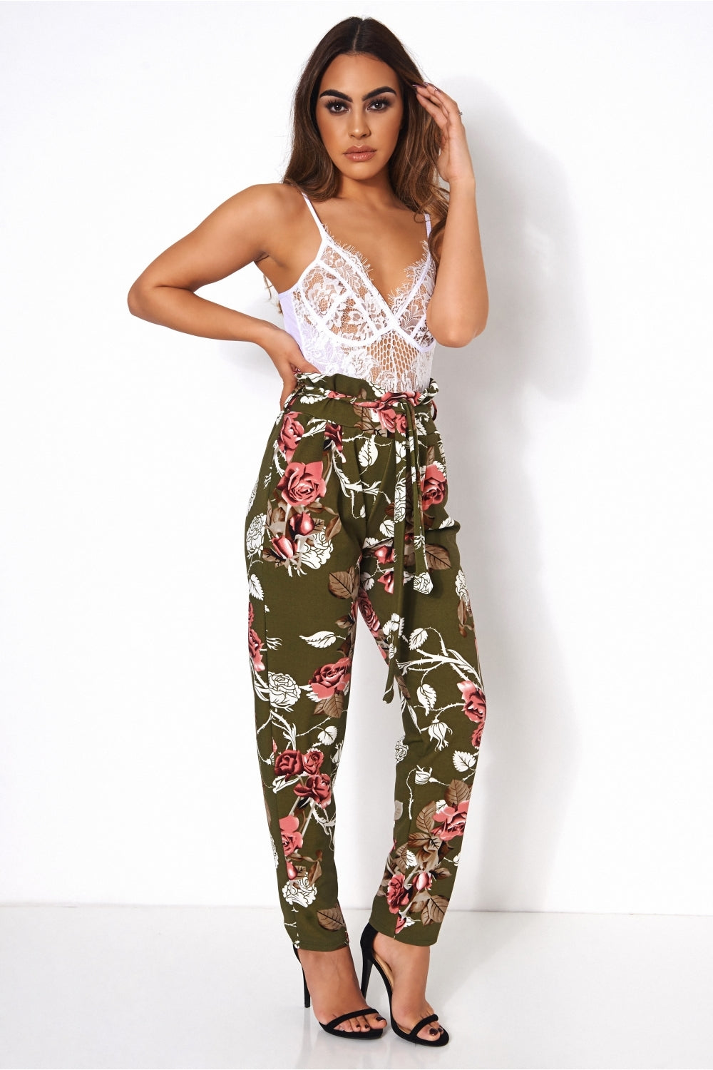 Floral Tie Waist Trousers