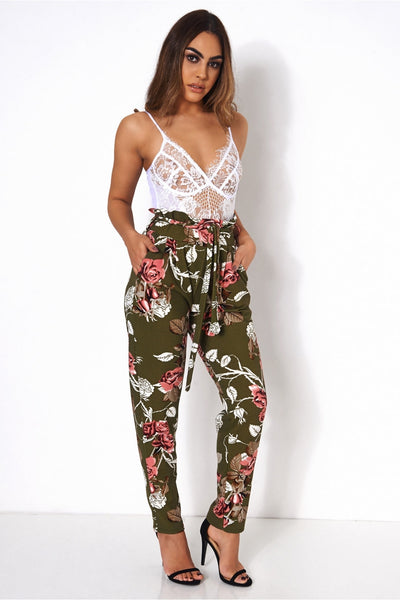 Floral Tie Waist Trousers