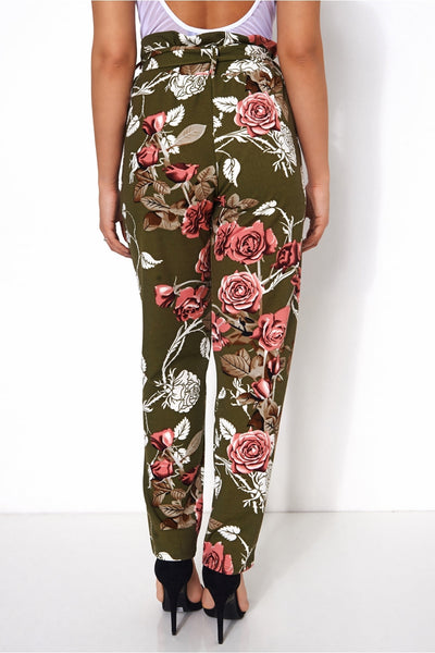 Floral Tie Waist Trousers