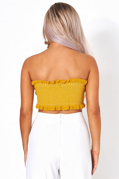 Mustard Strapless Bandeau Top