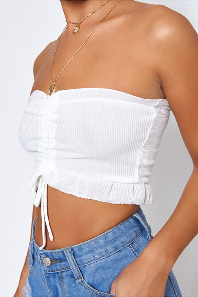 Carly White Crop Top