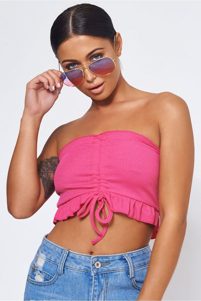 Carly Hot Pink Crop Top