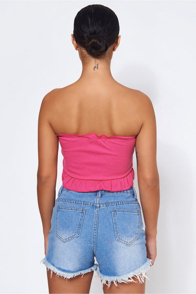 Carly Hot Pink Crop Top