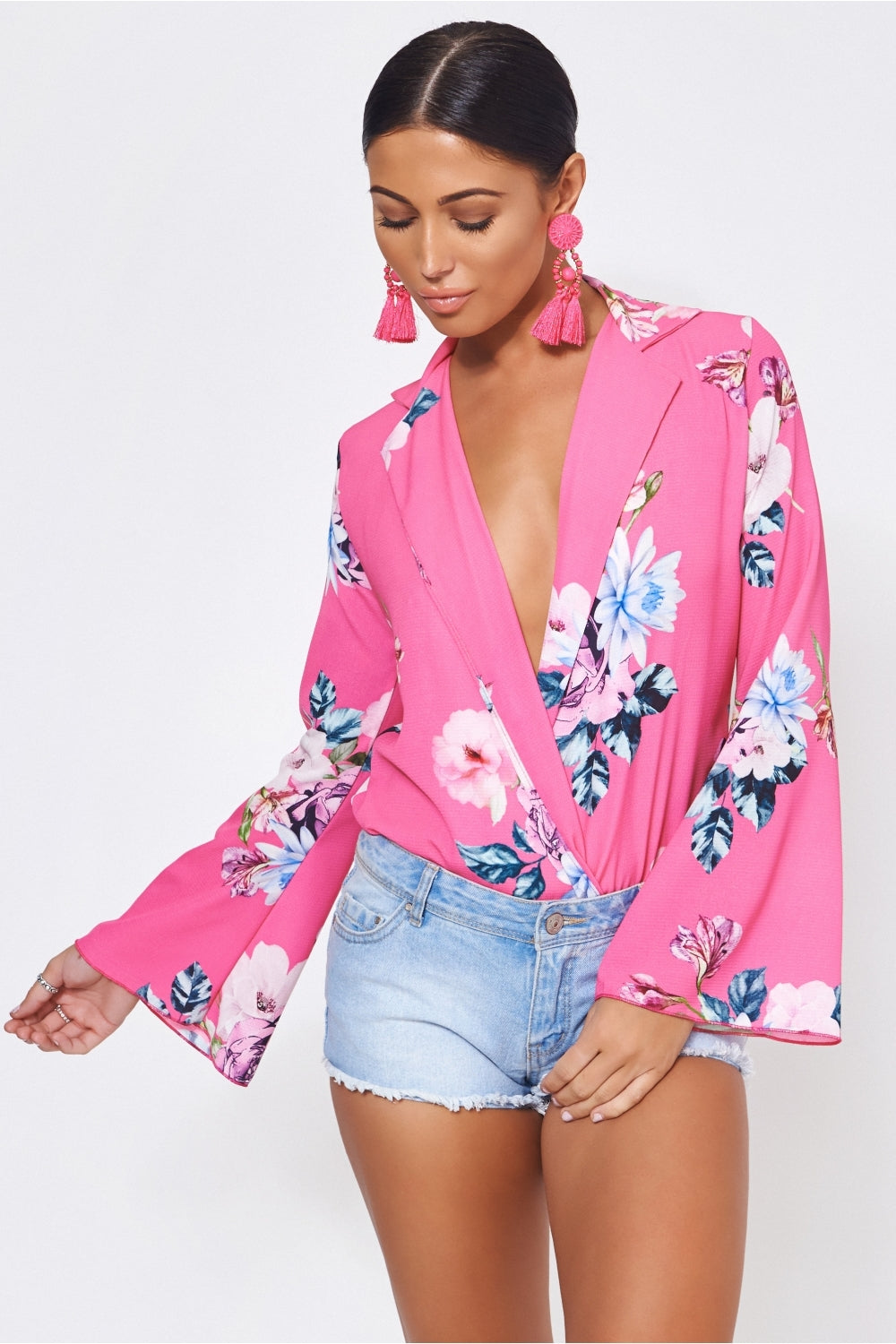 Haiti Pink Floral Bodysuit