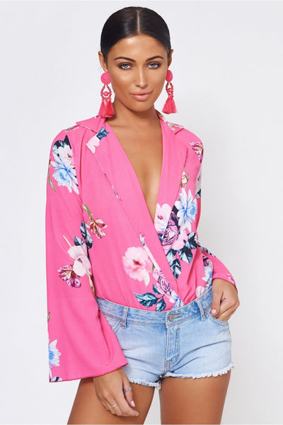 Haiti Pink Floral Bodysuit