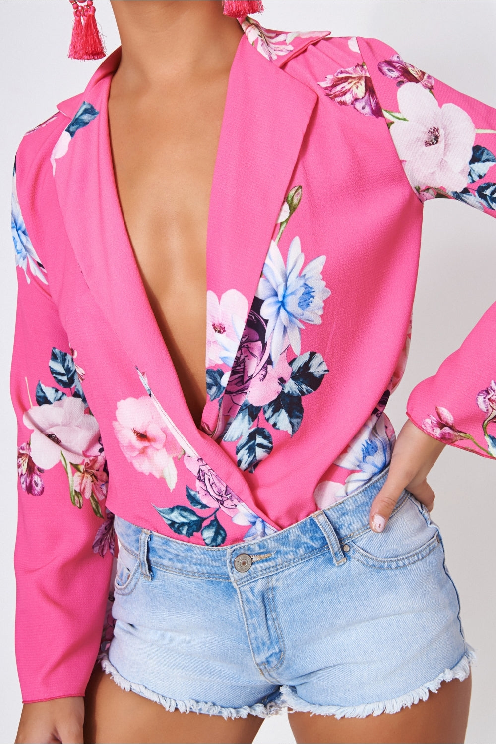 Haiti Pink Floral Bodysuit