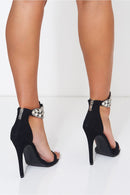 Black Encrusted Heels