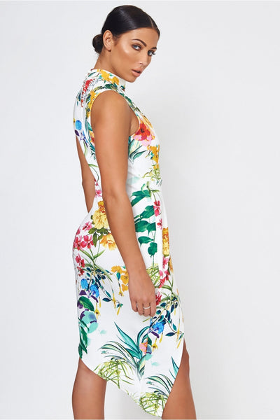 Lotus Floral Bodycon Dress