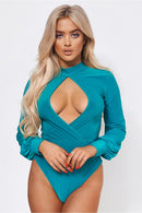 Lamada Jade Green Keyhole Bodysuit