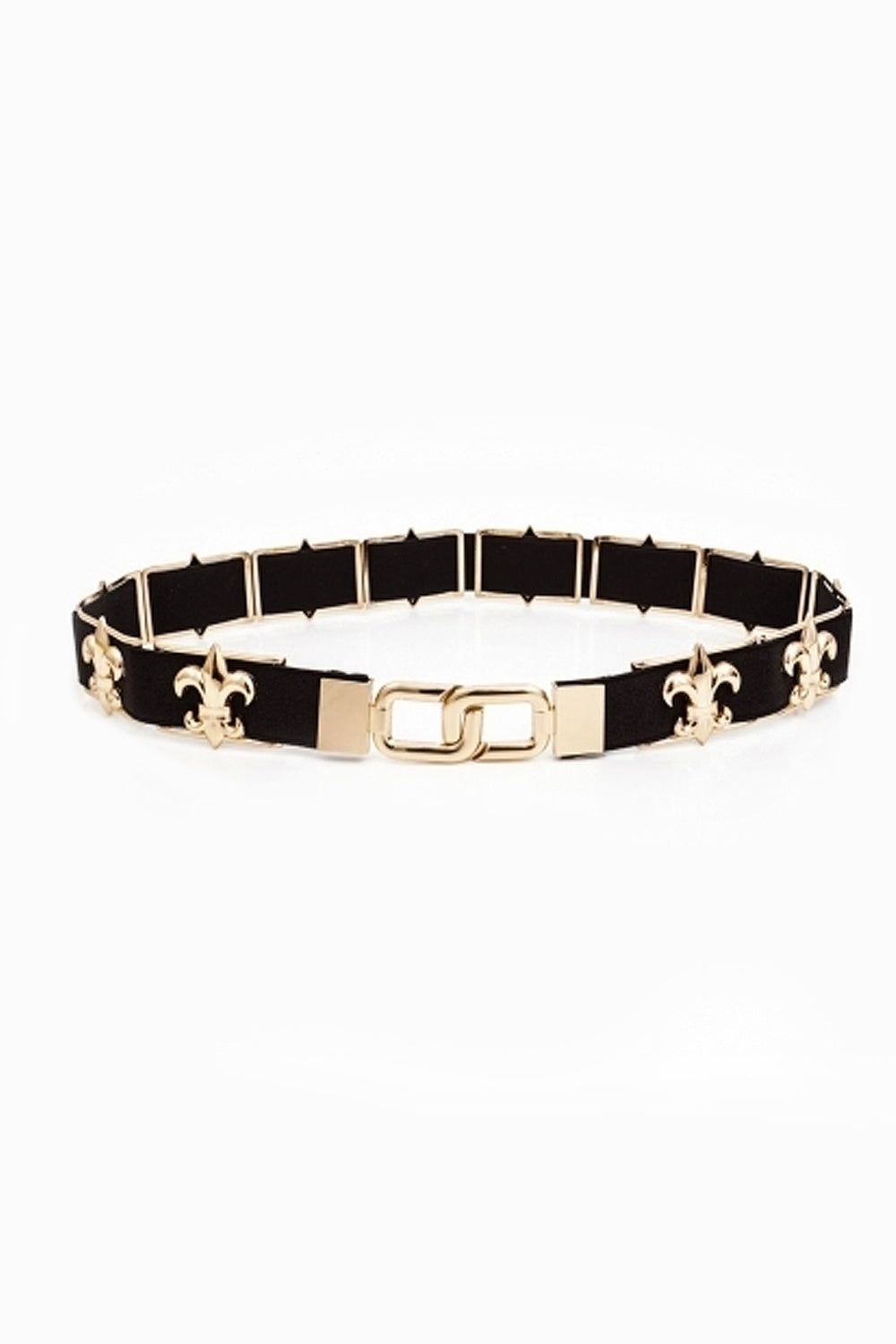 Black & Gold Fleur De Lis Belt