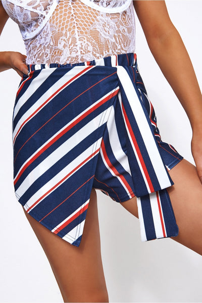 Liana Stripe Tie Front Skort