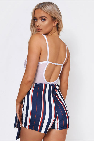 Liana Stripe Tie Front Skort