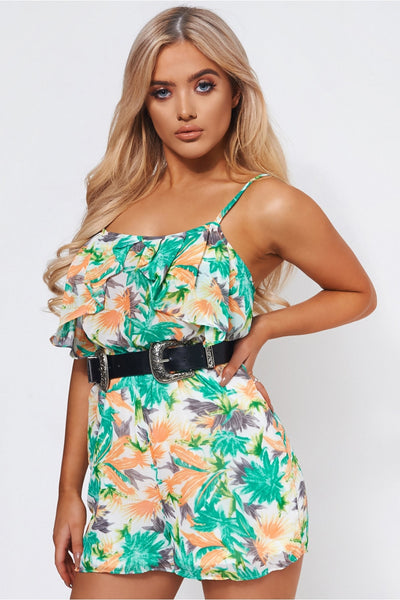 Tia Palm Print Playsuit