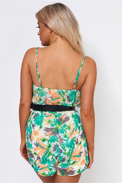 Tia Palm Print Playsuit