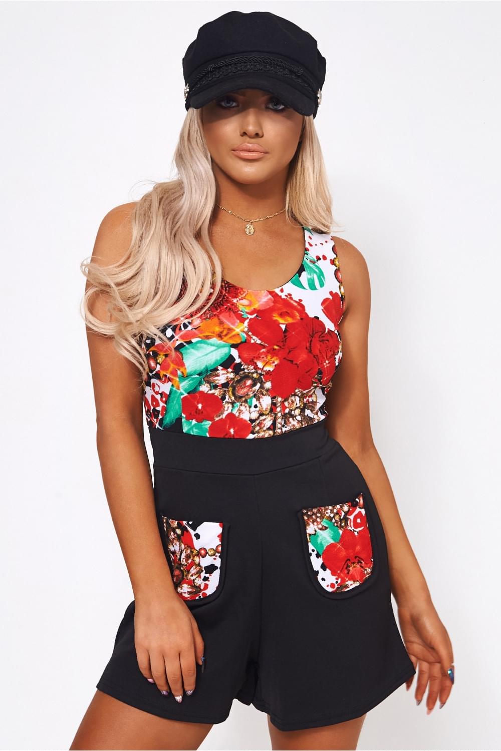 Anaya Floral Pocket Front Playsuit