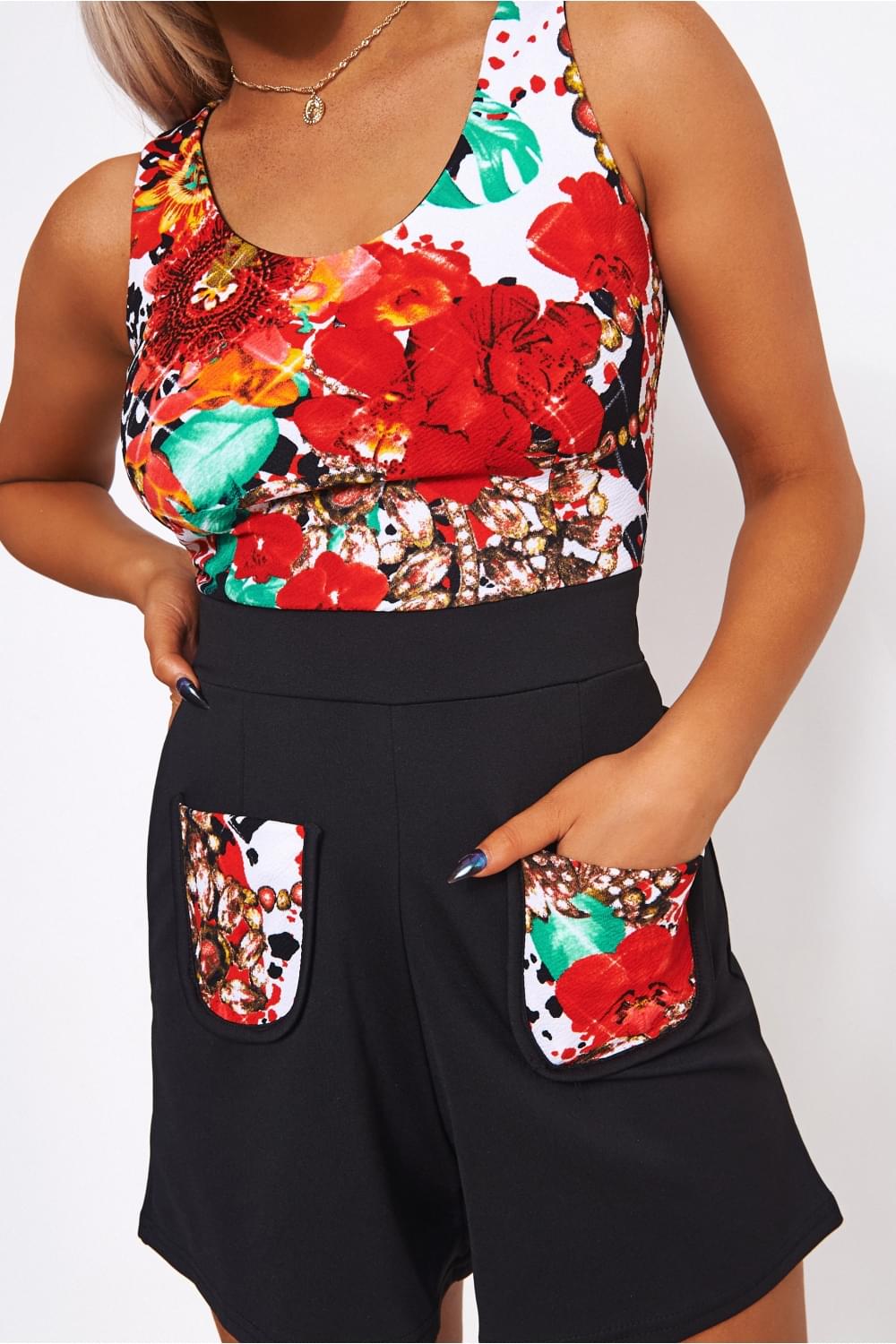 Anaya Floral Pocket Front Playsuit