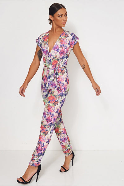 Pink Floral Jumpsuit