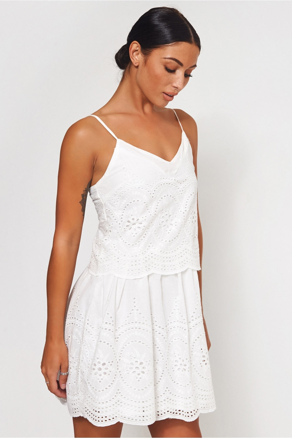 Parisia White Broderie Anglaise Slip Dress