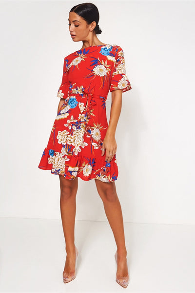 Red Floral Shift Dress