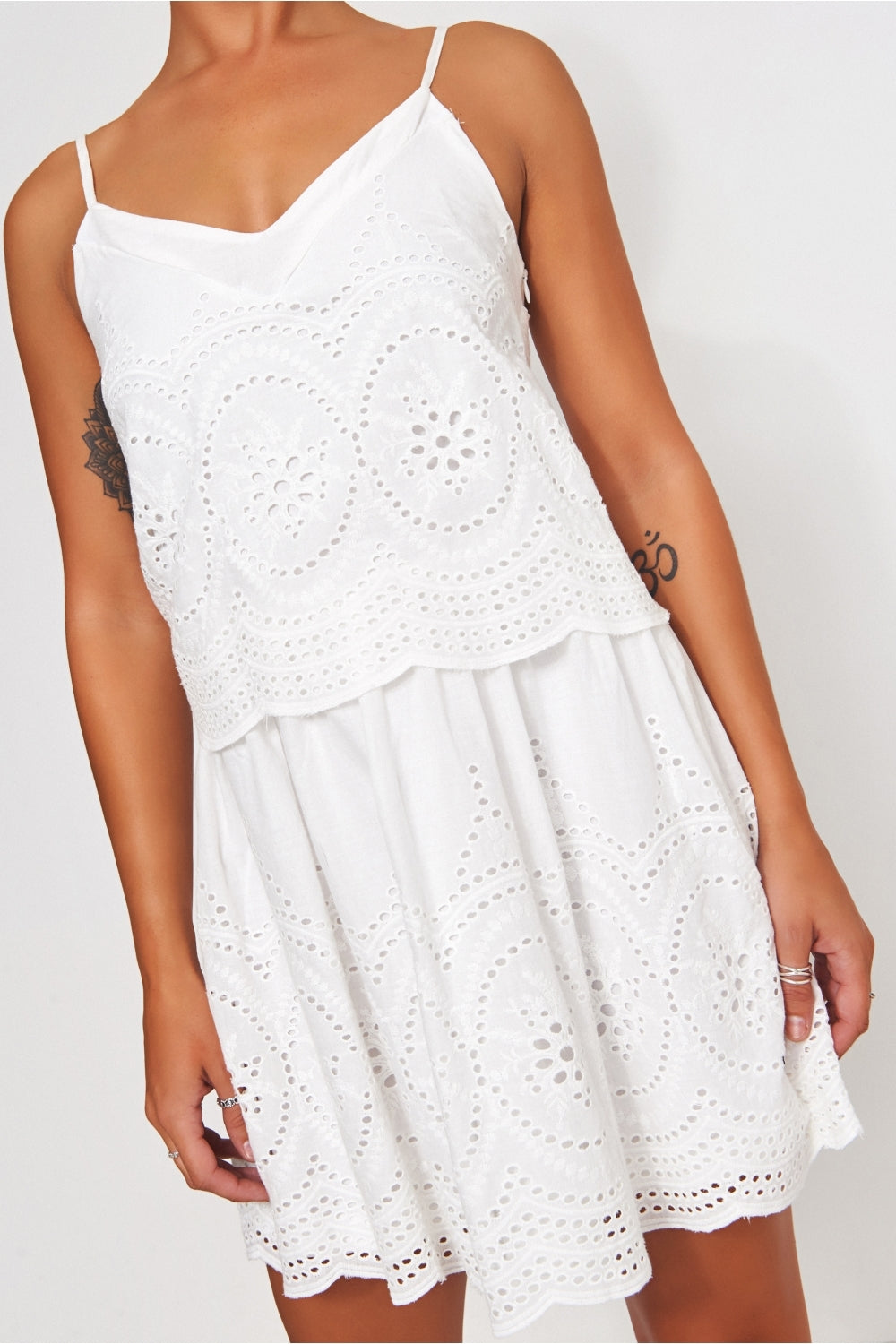 Parisia White Broderie Anglaise Slip Dress