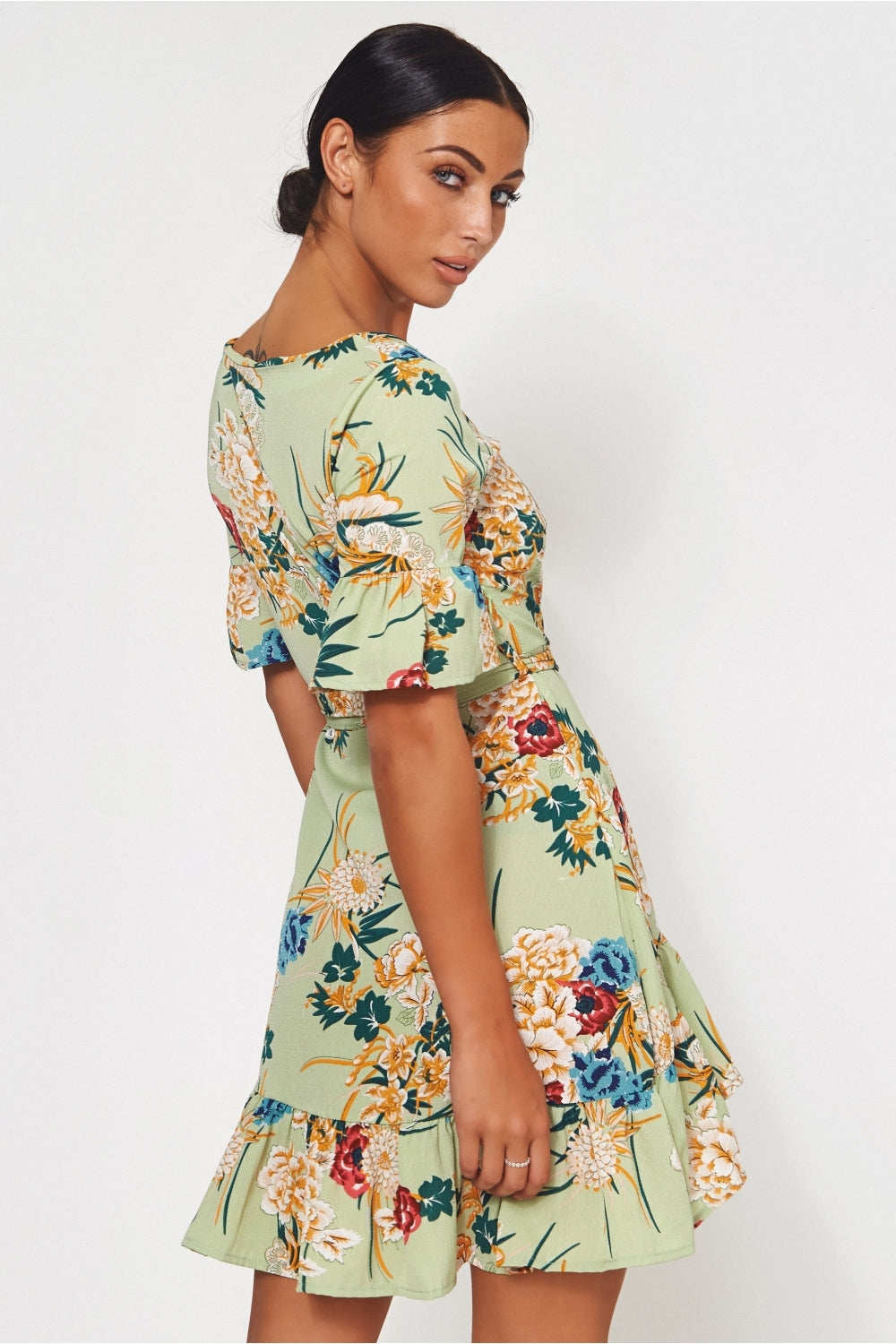 Green Floral Shift Dress