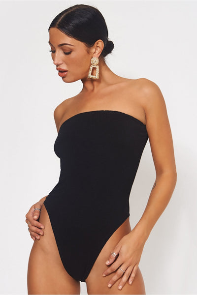 Black Strapless Bodysuit