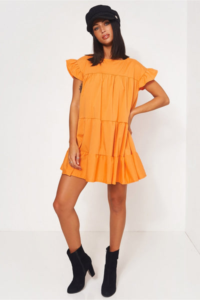 Luca Petite Orange Frill Smock Dress