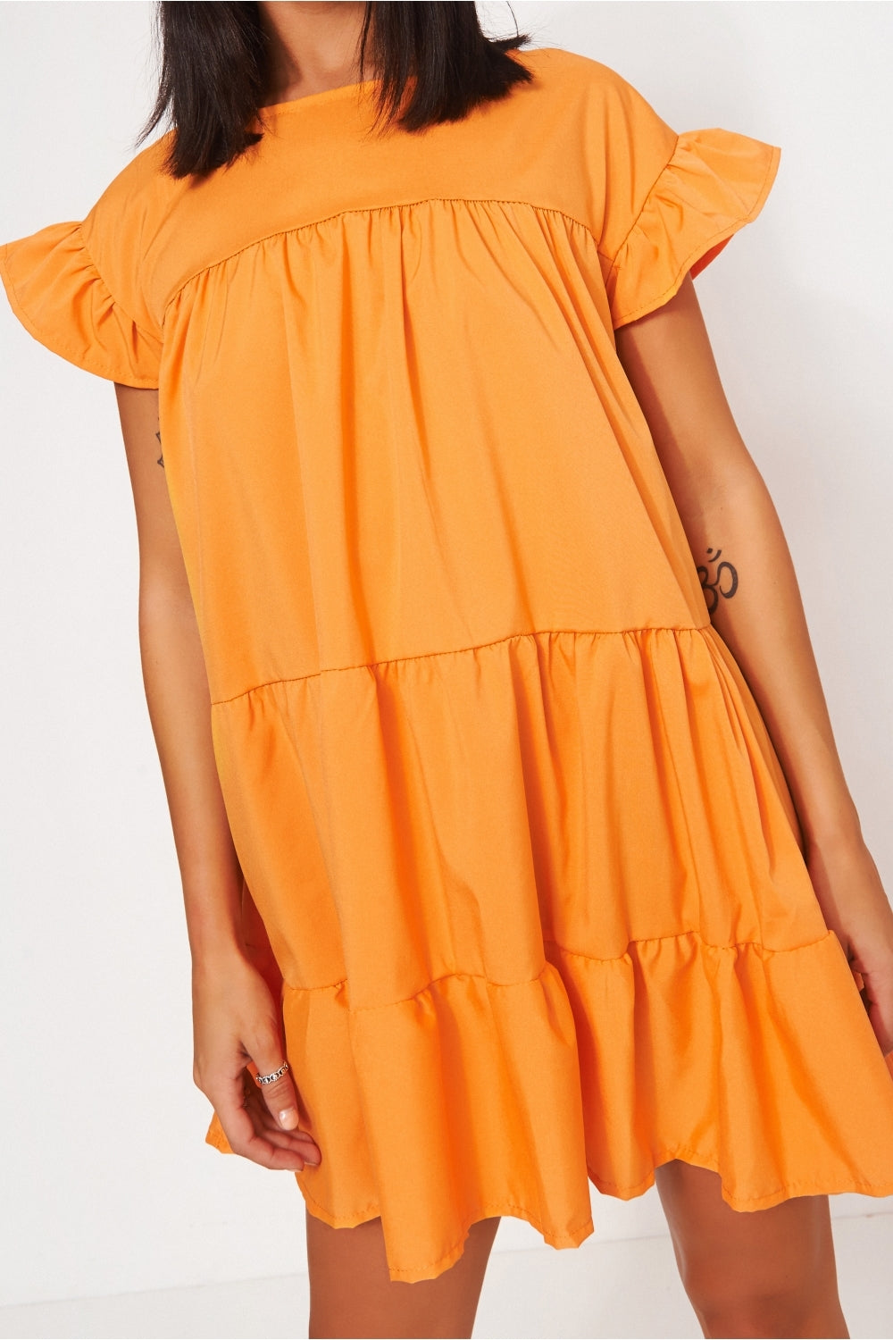 Luca Petite Orange Frill Smock Dress