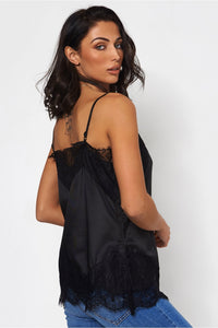 Isa Black Lace Camisole Top