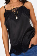 Isa Black Lace Camisole Top