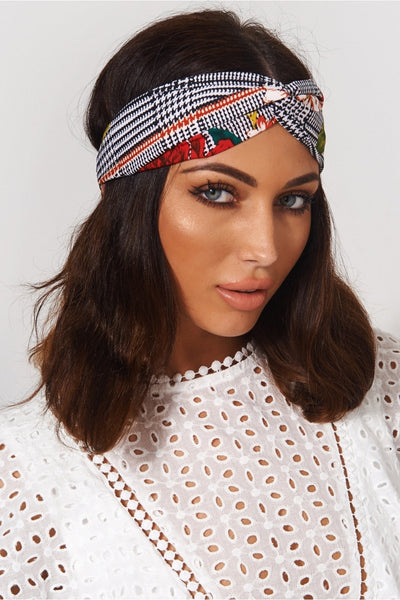 Laka Red Floral Print Headband