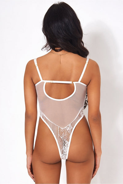 Lola High Rise White Lace Bodysuit