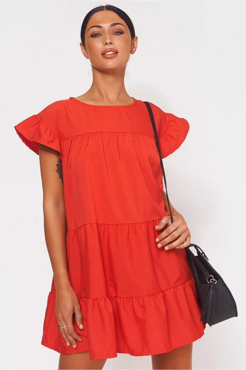 Luca Red Smock Dress