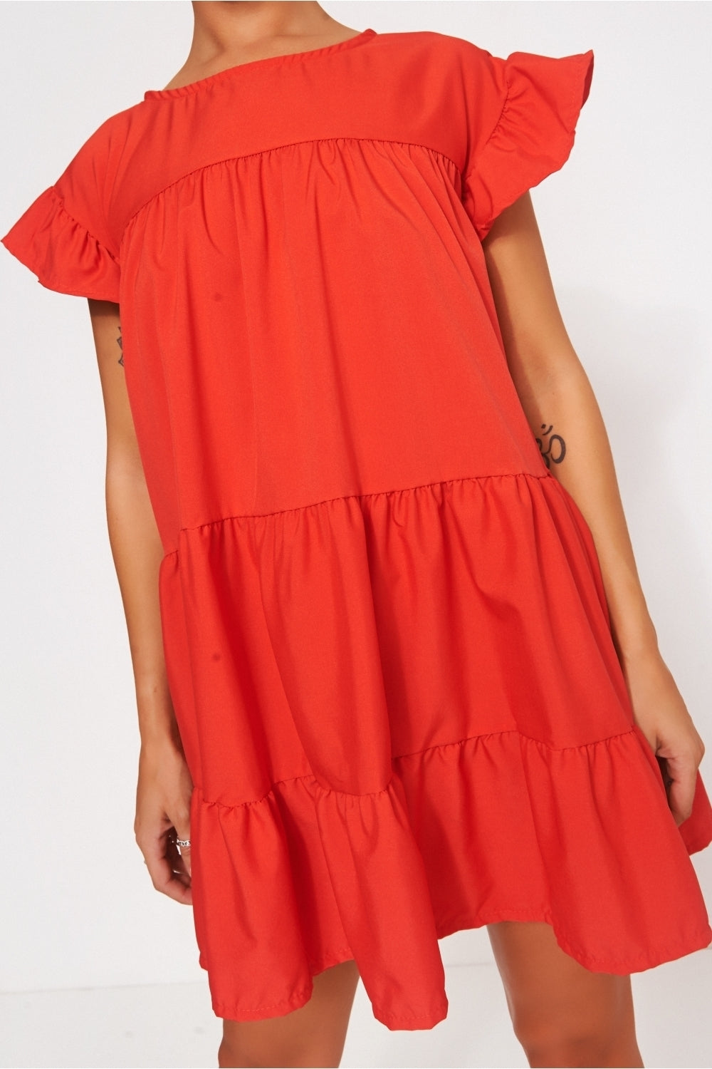 Luca Red Smock Dress