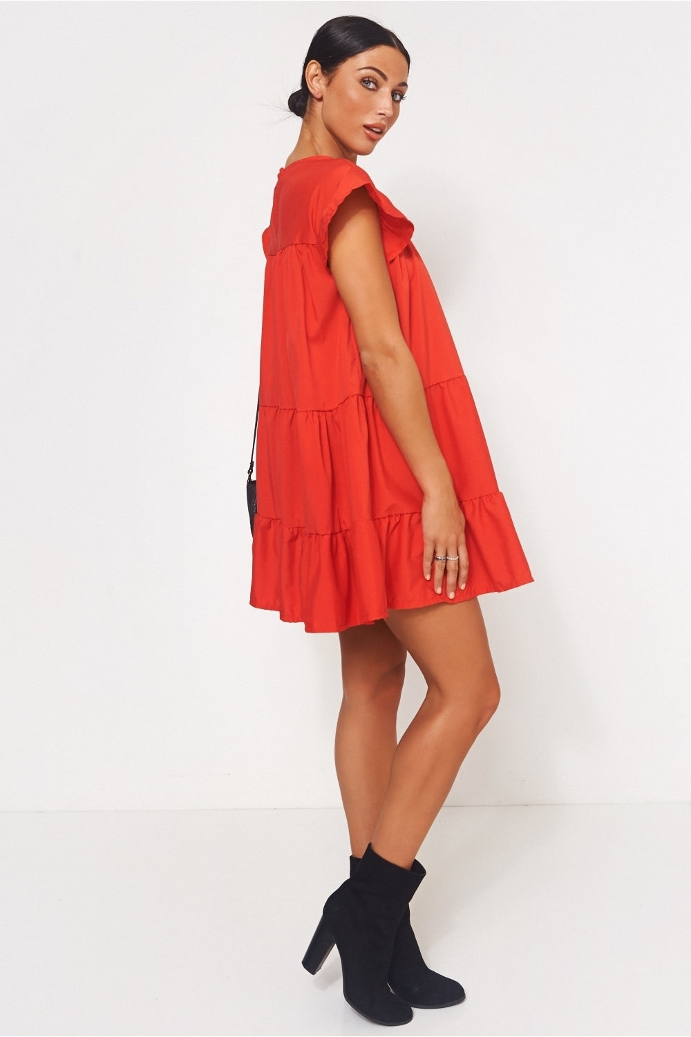 Luca Red Smock Dress