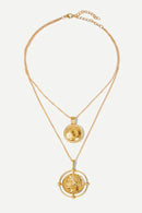 Gold Overlay Coin Pendant Necklace