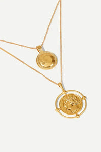 Gold Overlay Coin Pendant Necklace