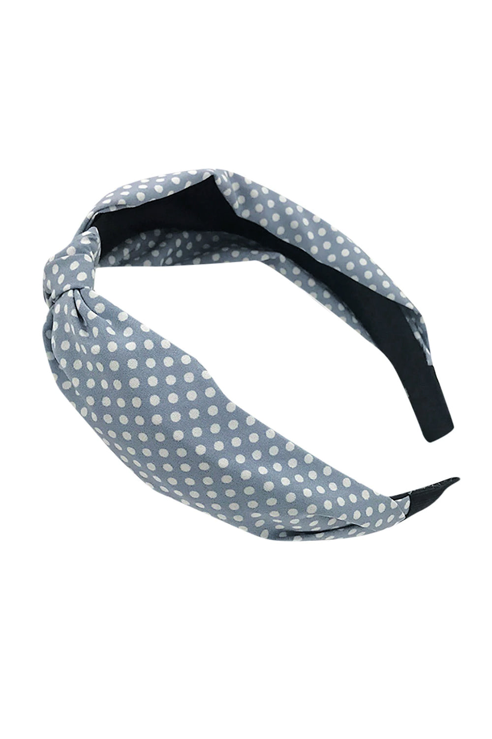 Blue Polka Dot Knot Headband