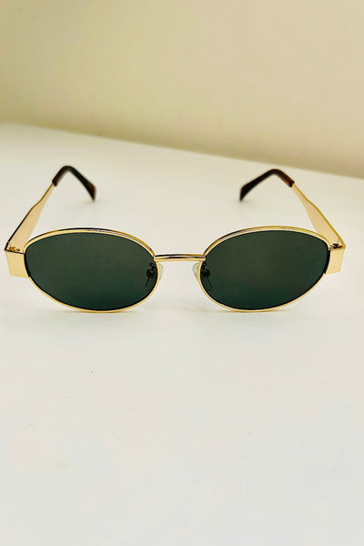 Gold Tortoiseshell Oval Cat Eye Sunglasses