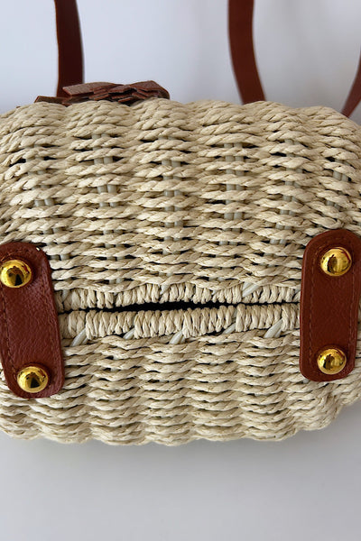 Sasha Brown Rattan Bag