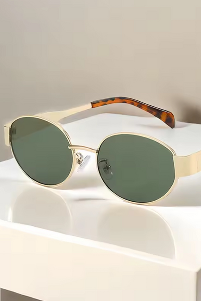 Gold Tortoiseshell Oval Cat Eye Sunglasses