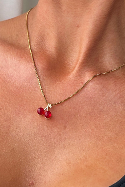 Stainless Steel Cherry Necklace