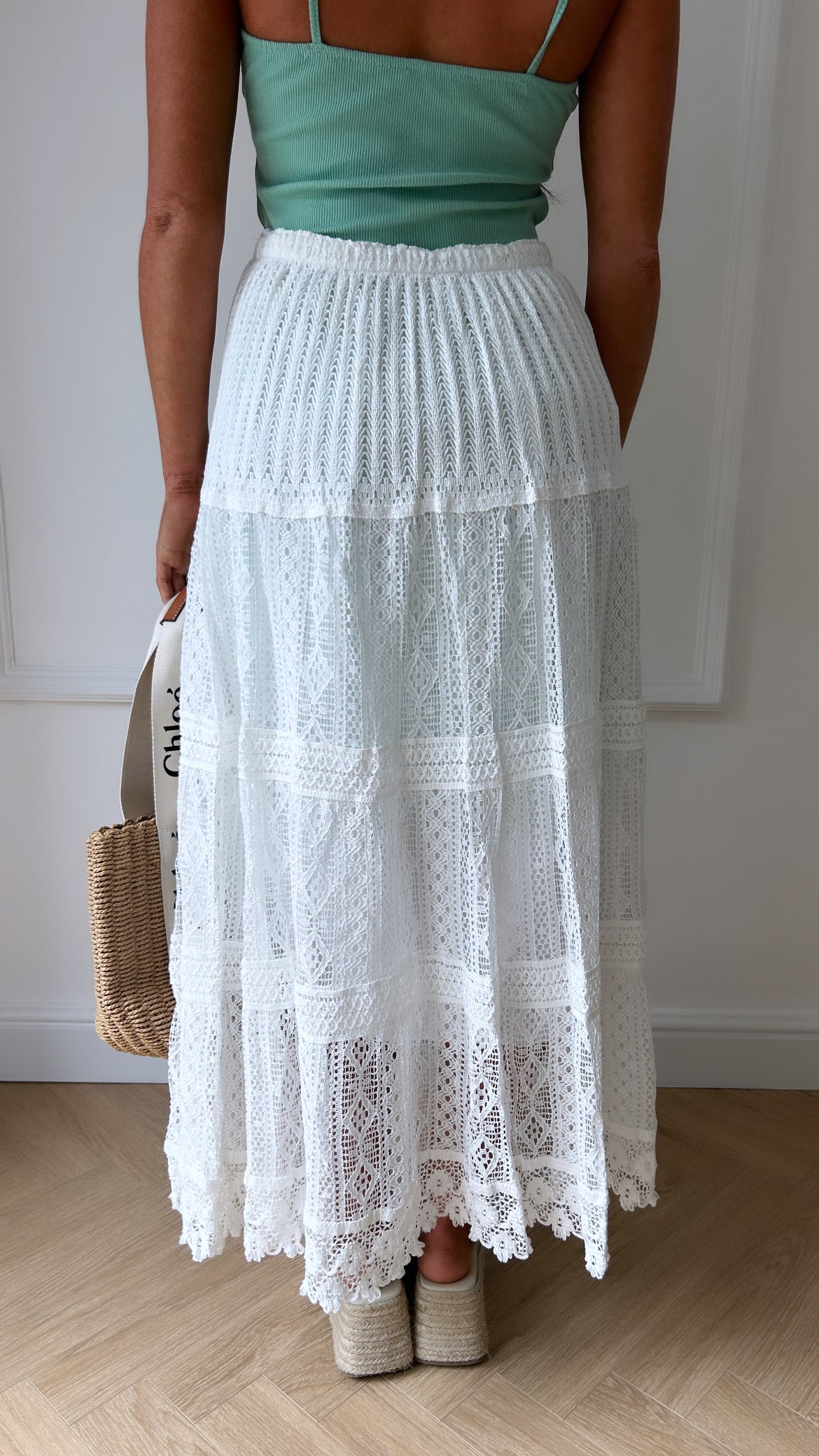 Lisa White Lace Maxi Skirt