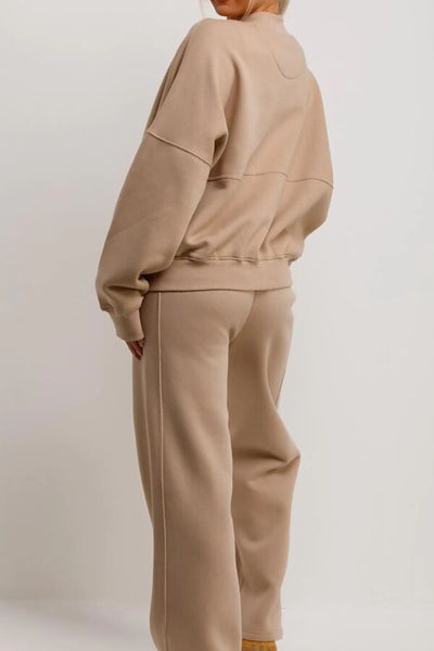 Cali Beige Bomber jacket & seam front Joggers Tracksuit