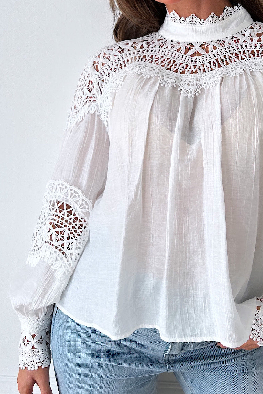 Zana White Crochet Blouse